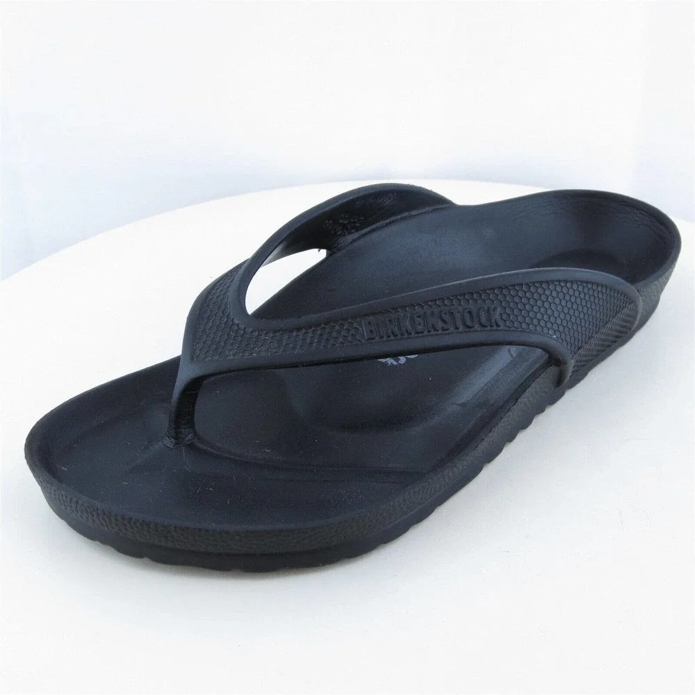 Birkenstock Women Flip Flop Shoes Black Synthetic Slip On Size 7 Medium (B, M)